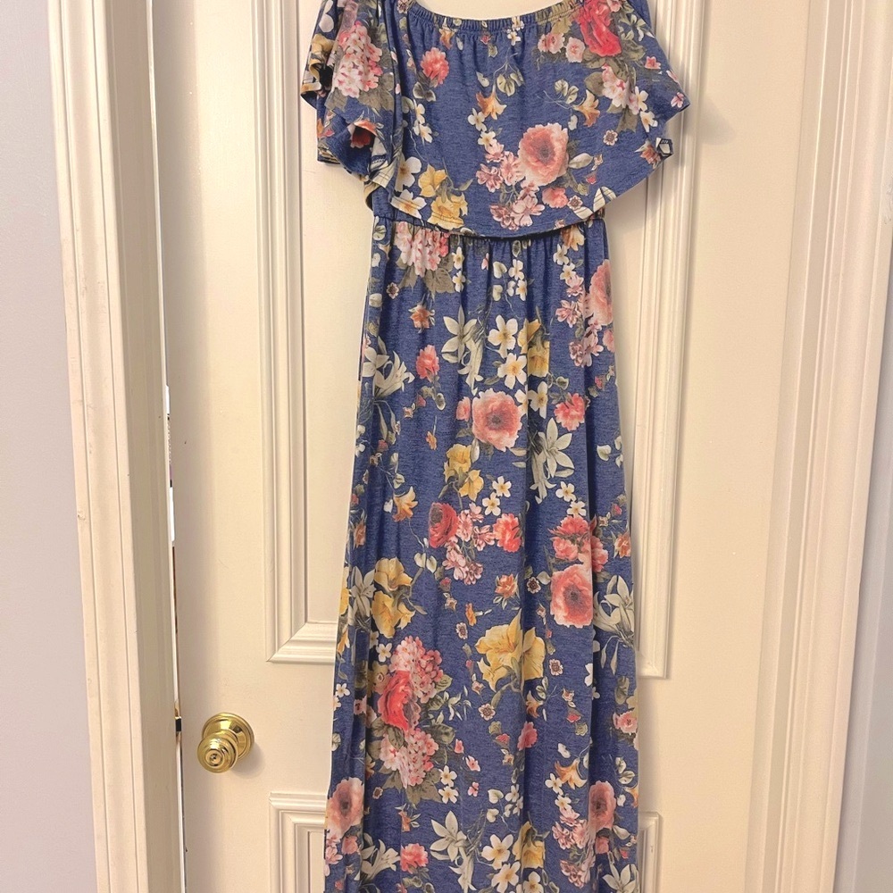 Pink blush maternity maxi dress